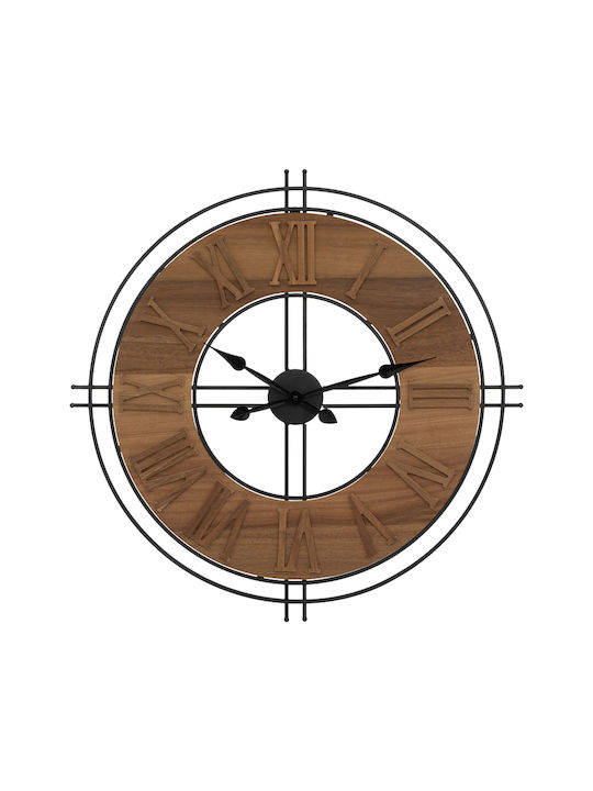 Pakketo Dorino Ρολόι Τοίχου Ξύλινο Καφέ 65.5cm