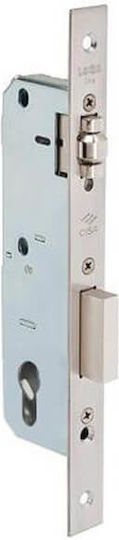 Cisa Locking Line-νικελ Χωνευτή Κλειδαριά Εξώπορτας Μπίλιας με Κύλινδρο και Κέντρο 30mm