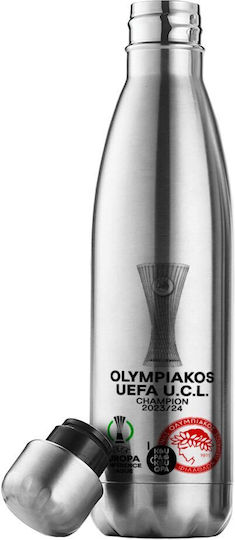 Olympiacos Winner Uefa Europa Conference League Champion 2023/24 Metal Bottle Thermos Inox Stainless Steel Double Wall 500ml