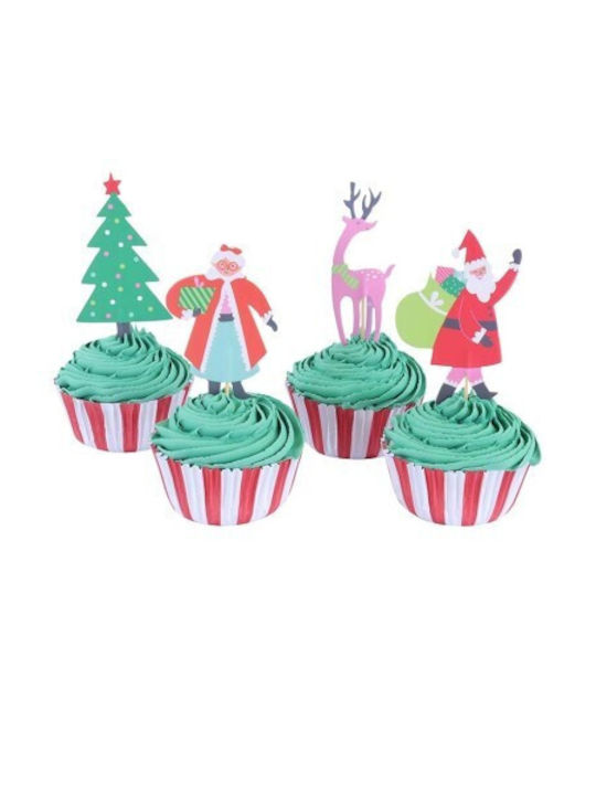 Santa's Workshop Cupcake Set 24 Cases Toppers Pme