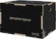 Sportnow Plyometric Jump Box 3 Ύψη Αντιολισθητικό Ξύλο 61-51-41cm Μαύρο