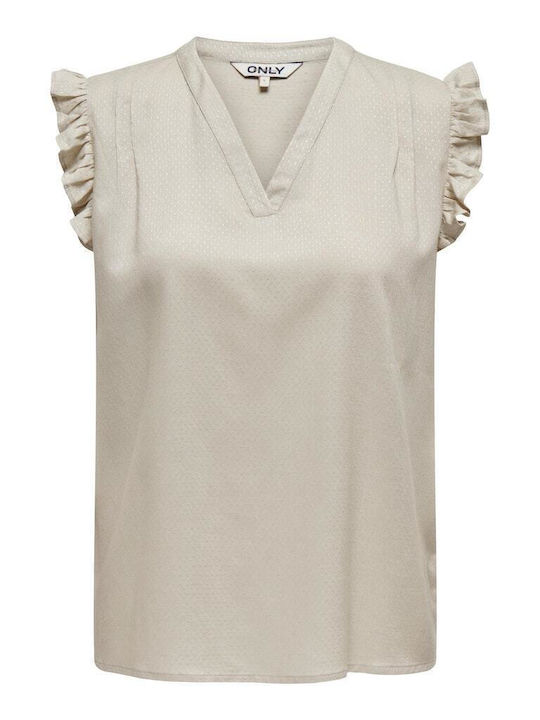 Only Women's Summer Blouse Linen Sleeveless Moo...