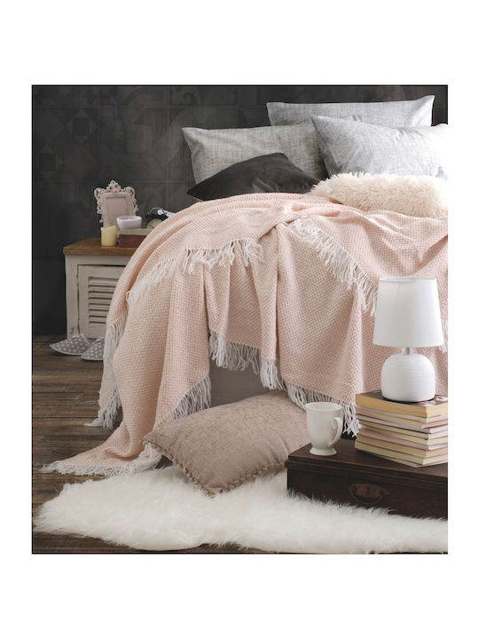 Rythmos Rebecca Knitted Blanket for Sofa 100x130cm Peach