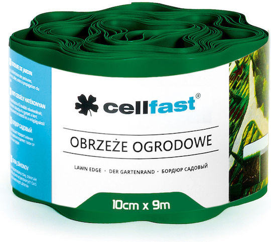 Cellfast Kunststoffgartenbordüre in Grün Farbe 10cm x 9.0m