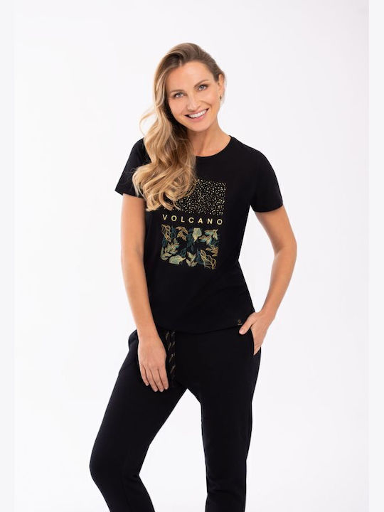 Volcano Feminin Tricou Black