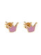 Δασκαλάκης Kids Earrings Studs Crowns made of Gold 9K