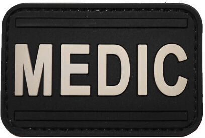 Medic 7 X 4,5 cm PVC Patch Schwarz Weiß
