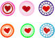 Polymer Heart Beads Multicolored 9mm 6pcs