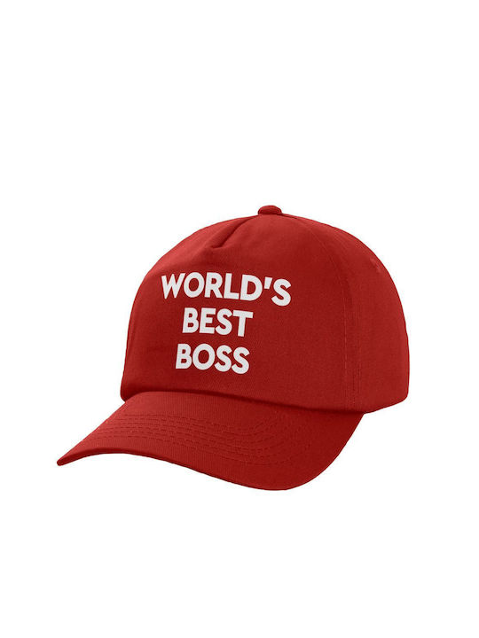 Koupakoupa Kids' Hat Fabric World's Best Boss Red