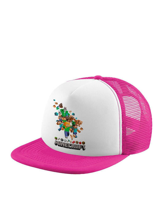 Koupakoupa Kids' Hat Jockey Fabric Minecraft Adventure White