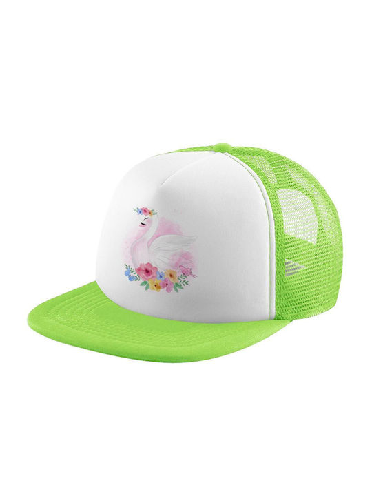 Koupakoupa Παιδικό Καπέλο Υφασμάτινο Λευκός Κύκνος Πράσινο