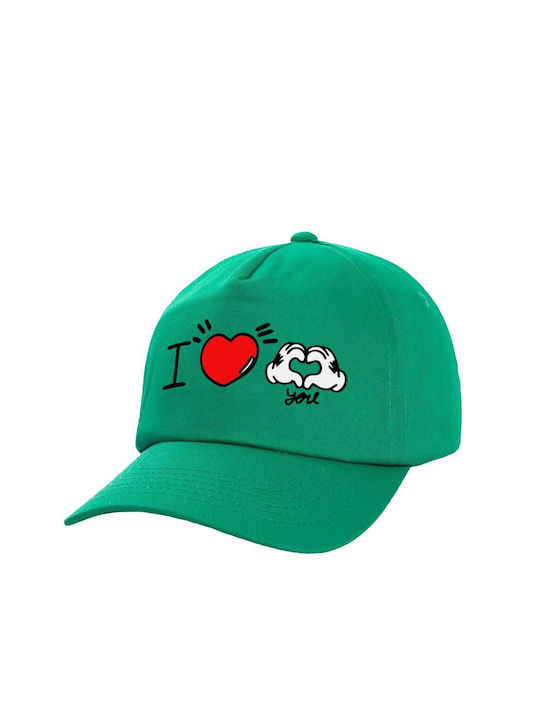 Koupakoupa Παιδικό Καπέλο Υφασμάτινο Comics Hands Love Πράσινο