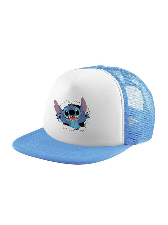 Koupakoupa Παιδικό Καπέλο Jockey Υφασμάτινο Stitch Hello!!! Γαλάζιο