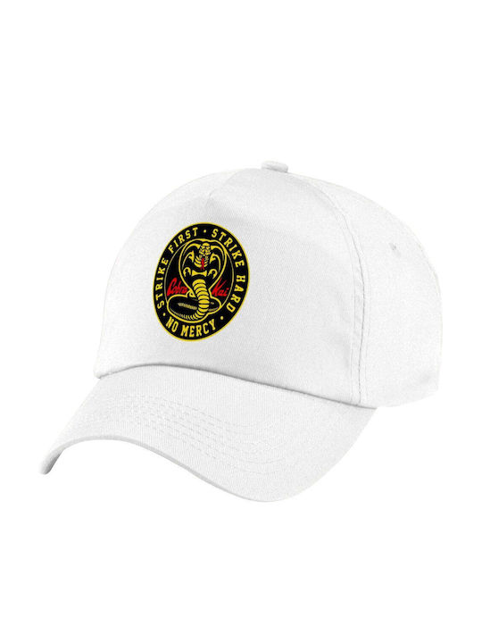 Koupakoupa Pălărie pentru Copii Tesatura Cobra Kai Strike First Dojo Alb
