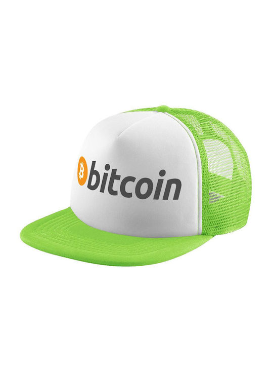 Koupakoupa Kids' Hat Jockey Fabric Bitcoin Crypto Green