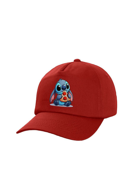 Koupakoupa Παιδικό Καπέλο Υφασμάτινο Stitch Pizza Κόκκινο