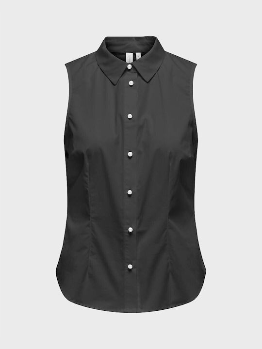 Only Ärmellos Damen Hemd Black