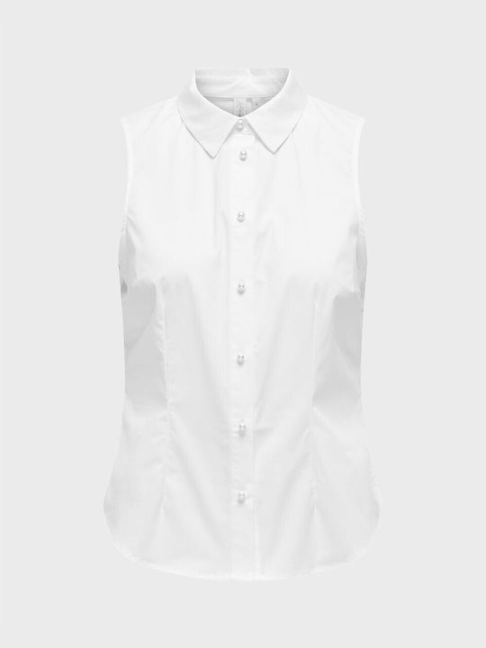 Only Ärmellos Damen Hemd White