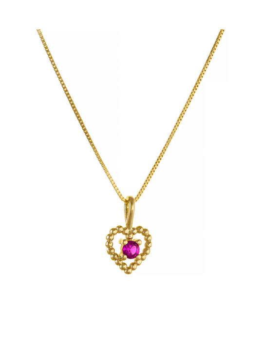 Kritsimis Halskette mit Design Herz aus Gold 14K