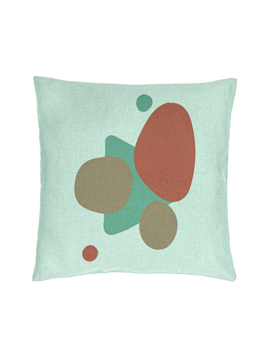 Decorative Cushion Abstract Model 10 40x40 Cm Mint Green Removable Cover Piping