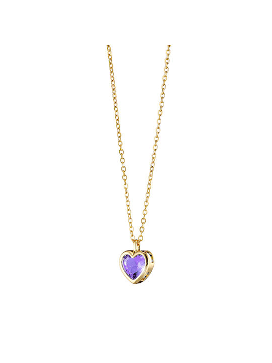 Loisir Hearts Necklace Amulet with design Heart Gold Plated