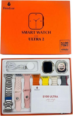 Ultra 9 Smartwatch (Ροζ Σιλικόνη)