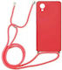 Back Cover Silicone with Strap Red (Galaxy A03)