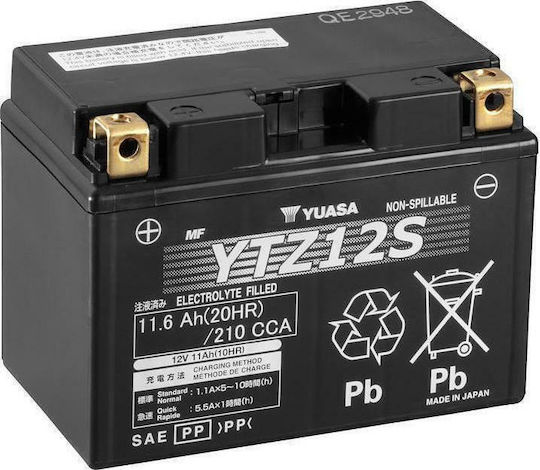 Yuasa GEL Baterie Motocicleta YTZ12-S cu Capacitatea 11.6Ah