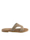 Plato Damen Flache Sandalen in Gold Farbe