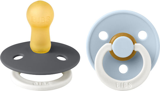Bibs Schnuller Gummi Eisen / Babyblauer Schimmer für 6+ Monate 2Stück