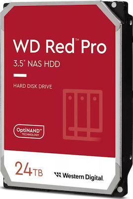 Western Digital Red Pro 24TB HDD Hard Drive 3.5" SATA III 7200rpm with 512MB Cache for NAS