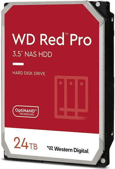 Western Digital Red Pro 24TB HDD Hard Drive 3.5" SATA III 7200rpm with 512MB Cache for NAS WD240KFGX