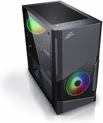 Evolveo M5 Gaming Midi Tower Κουτί Υπολογιστή με Πλαϊνό Παράθυρο και RGB Φωτισμό Μαύρο