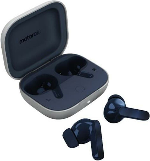 Motorola Moto Buds Bluetooth Handsfree Ακουστικά με Αντοχή στον Ιδρώτα και Θήκη Φόρτισης Starlight Blue