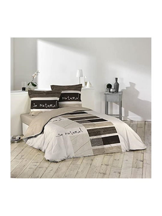 Douceur d'Intérieur Set Bettbezug Baumwolle Über-Doppelbett mit 2 Kissenbezügen 240x220