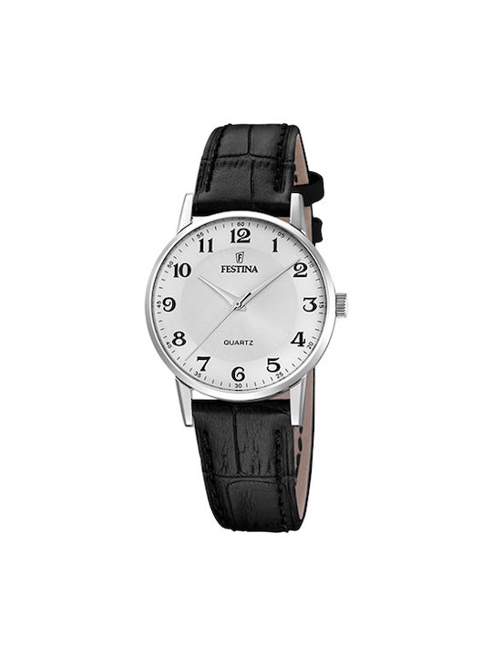 Festina Ladies Watch with Black Leather Strap