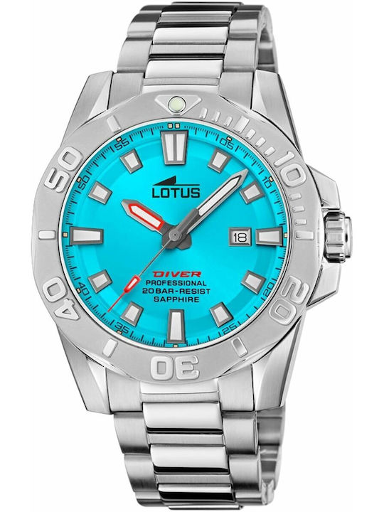 Lotus Watches Ανδρικό Ρολόι Μπαταρίας με Ασημί ...