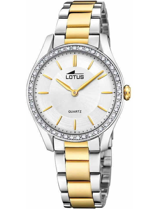 Lotus Watches Γυναικείο Ρολόι Μπαταρίας με Χρυσό / Χρυσό Μεταλλικό Μπρασελέ