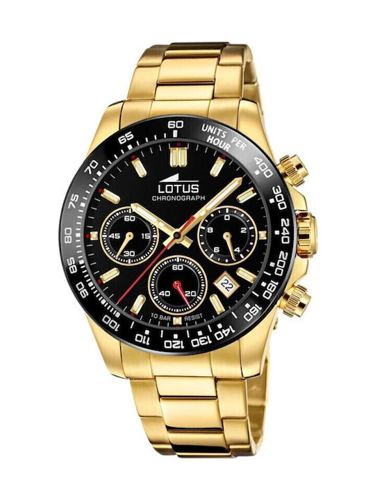 Lotus Watches Ανδρικό Ρολόι Μπαταρίας με Μαύρο Μεταλλικό Μπρασελέ