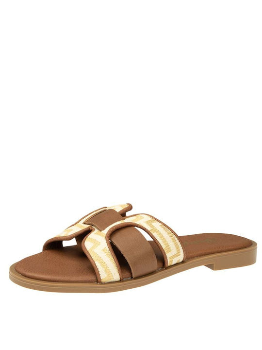 Shoegar Damen Flache Sandalen in Gold Farbe