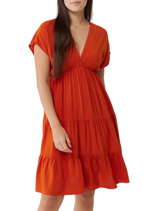 Mexx Καλοκαιρινό Mini Φόρεμα με Βολάν Orange