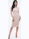 Summer Midi Dress for Wedding - Christening Beige