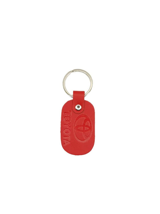 Toyota Keychain Leather Red