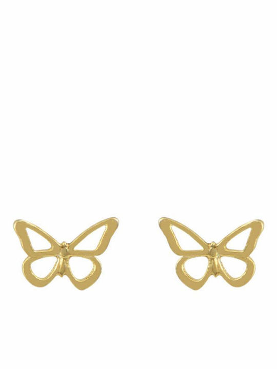 Kontopoulos Kids Earrings Studs Butterflies made of Gold 14K