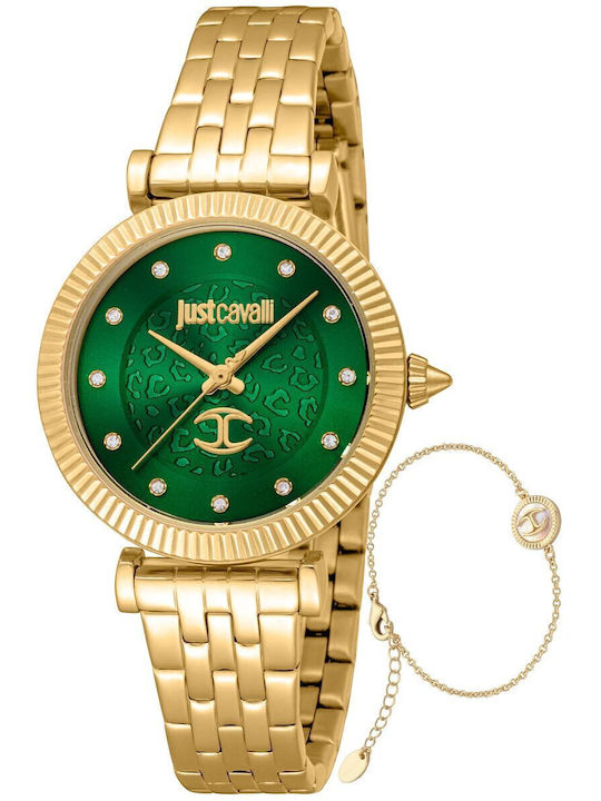 Just Cavalli Women's Watch with Gold / Gold Metal Bracelet