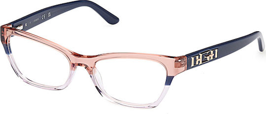 Guess Transparent Feminin Metalic Rame ochelari Ochi de pisică GU2979 092