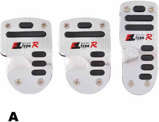 Autoline "A" Car Pedal Set Universal Gray 3pcs