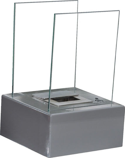 EcoHot Bio Luna 19-1 Επιτραπέζιο Τζάκι Βιοαιθανόλης Εσωτερικού / Εξωτερικού Χώρου Γκρι 19xx32cm