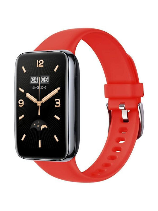 Fixed Silicone Strap Pro Xiaomi Mi Smart Band 7 Pro Červený