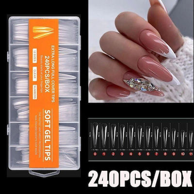 Κασετίνα Μαλακά Τεχνητά False Nail Tip Transparent 240pcs 039452